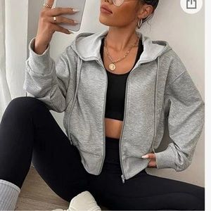 CROP ZIP HOODIE